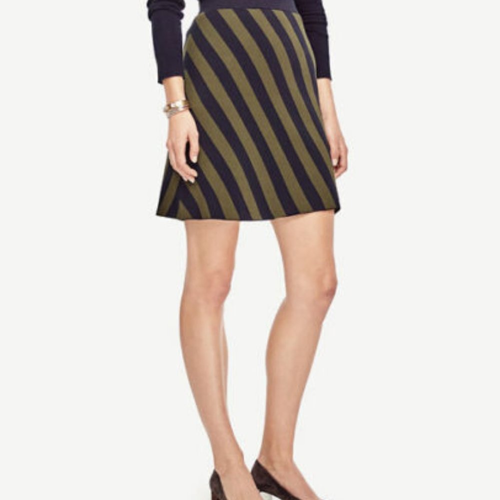 Ann Taylor XL  Striped Jacquard Sweater Skirt NWT